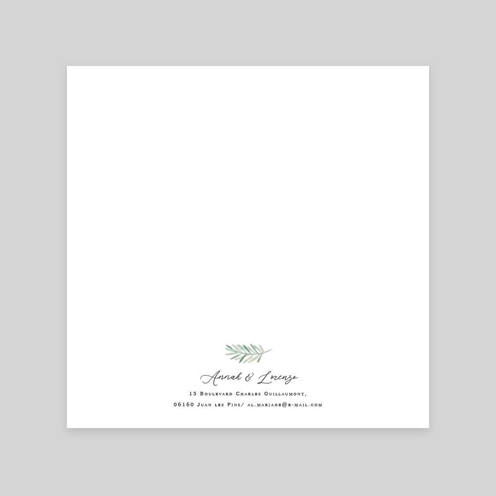 Feuillage aquarelle - 2 volets 14,6 x 14,6 cm – Image 3